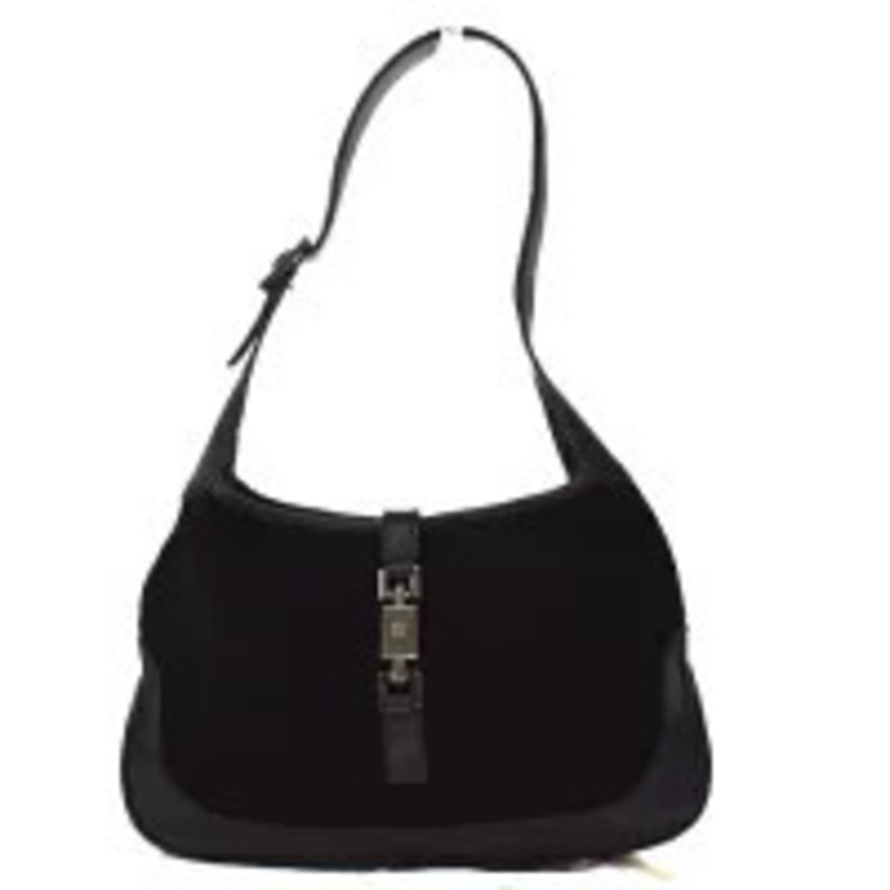 Gucci Jackie Shoulder Bag Black Suede Leather